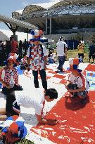 Croatia supporters autograph Croatian flag